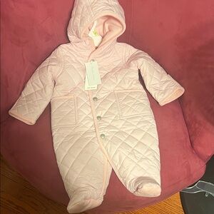 Ralph Lauren Light Pink Quilted Footie